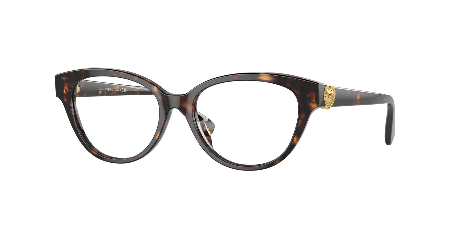 Versace Kids VK3004F Cat Eye Eyeglasses 108-Havana 48-130-15 - Color Map Tortoise