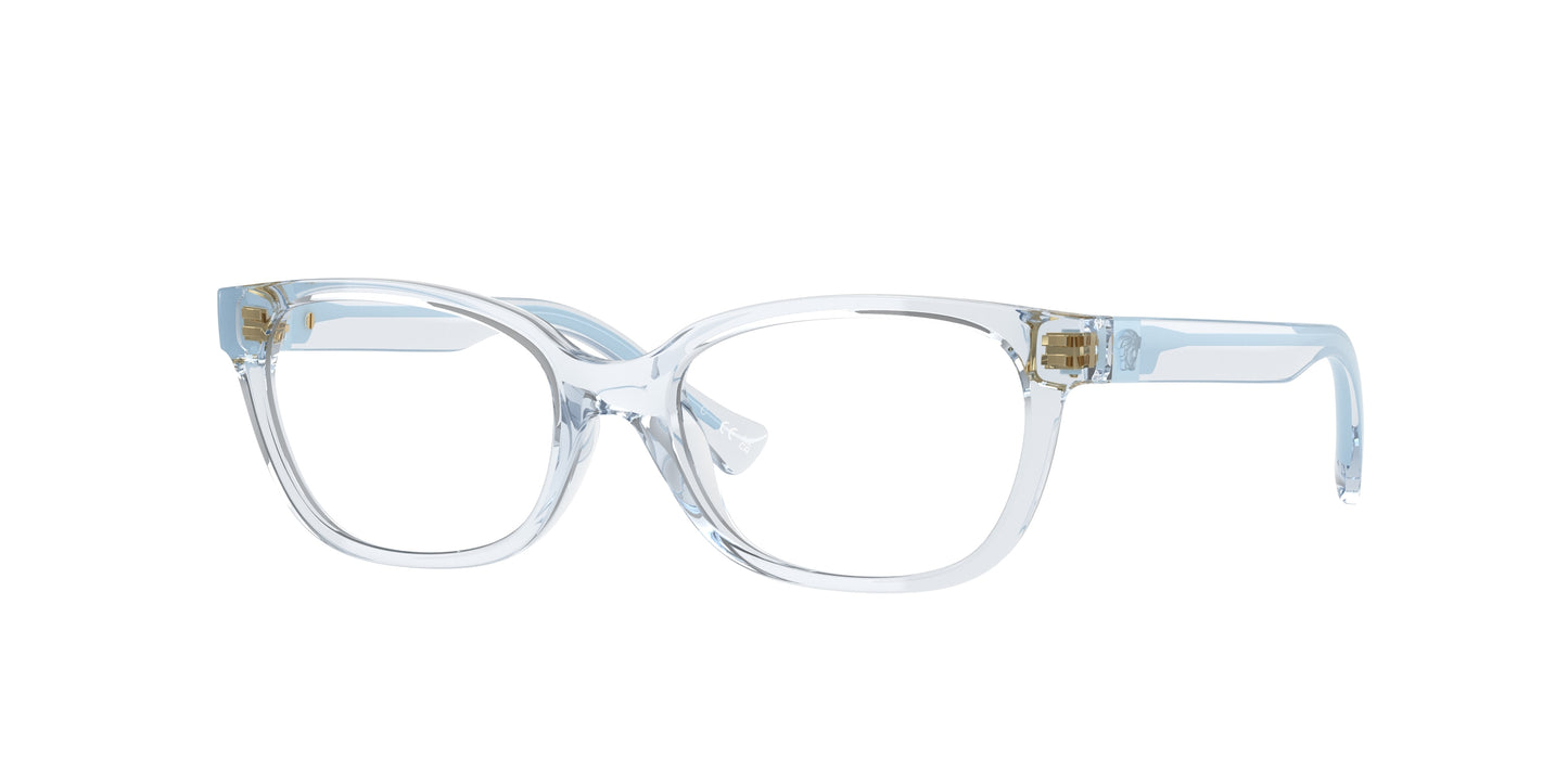 Versace Kids VK3006U Rectangle Eyeglasses 5480-Pastel Blue Transparent 48-130-15 - Color Map Blue
