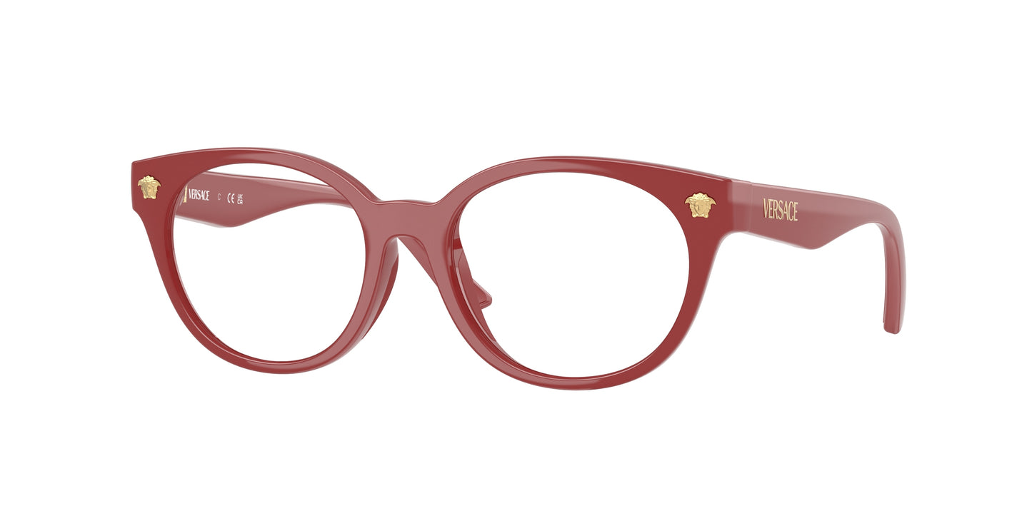 Versace Kids VK3009U Round Eyeglasses 5504-Red Full 48-130-16 - Color Map Red