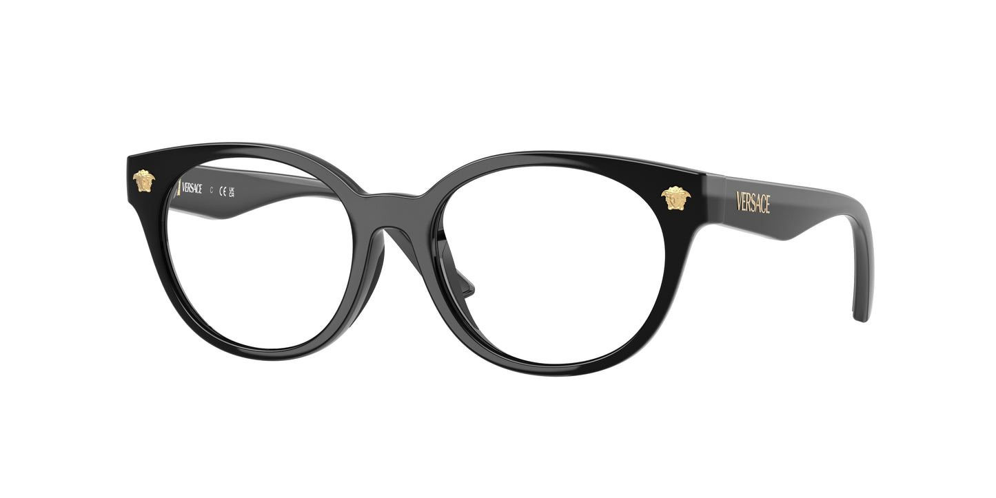 Versace Kids VK3009U Round Eyeglasses GB1-Black 48-130-16 - Color Map Black