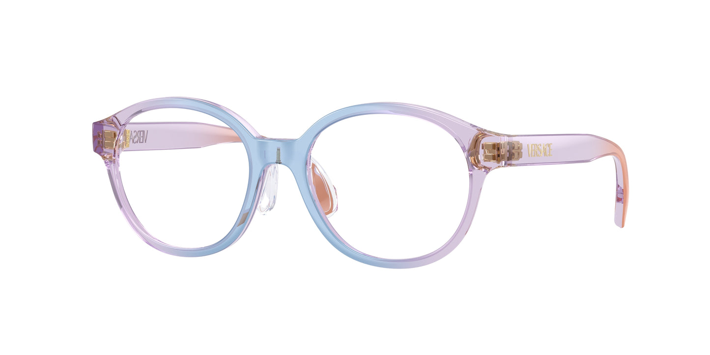 Versace Kids VK3012 Round Eyeglasses 5534-Gradient Pale Blue Lilac Orange 47-130-16 - Color Map Blue