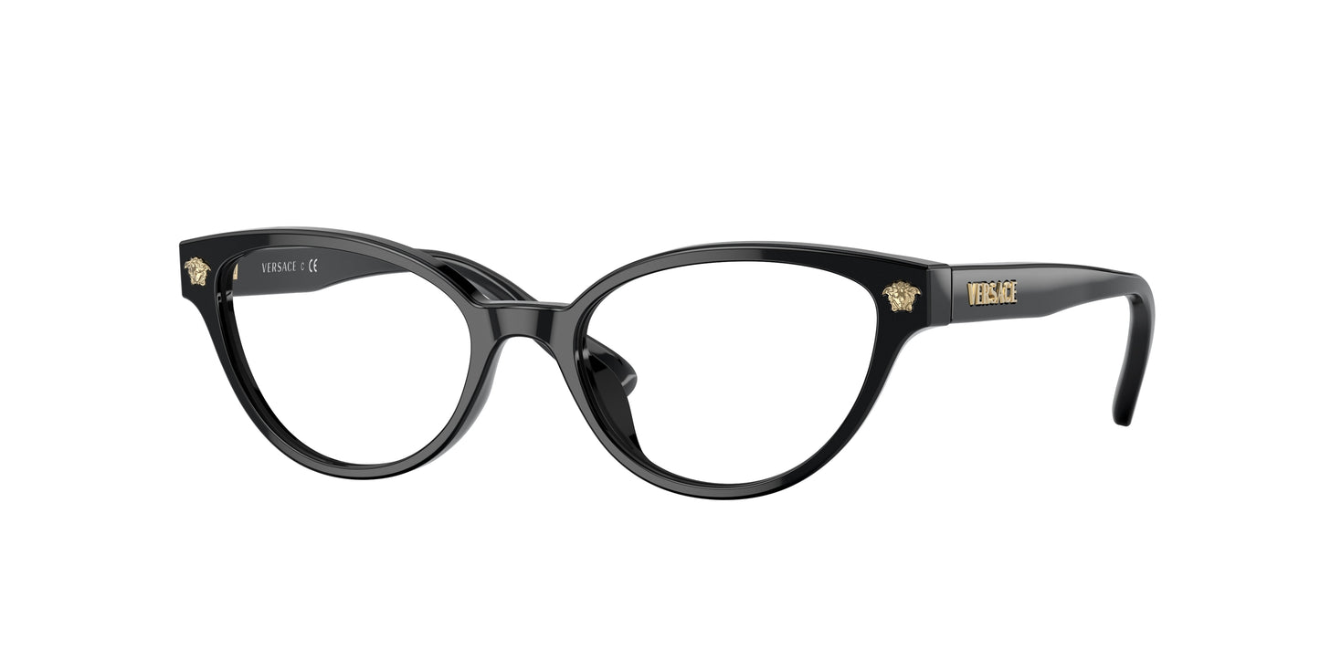 Versace Kids VK3322U Cat Eye Eyeglasses GB1-Black 47-130-16 - Color Map Black