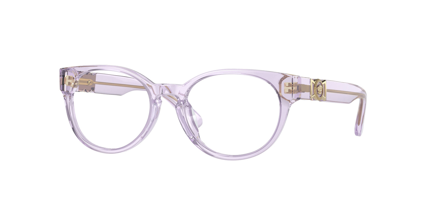Versace Kids VK3323U Oval Eyeglasses 5372-Transparent Pink 47-130-16 - Color Map Pink