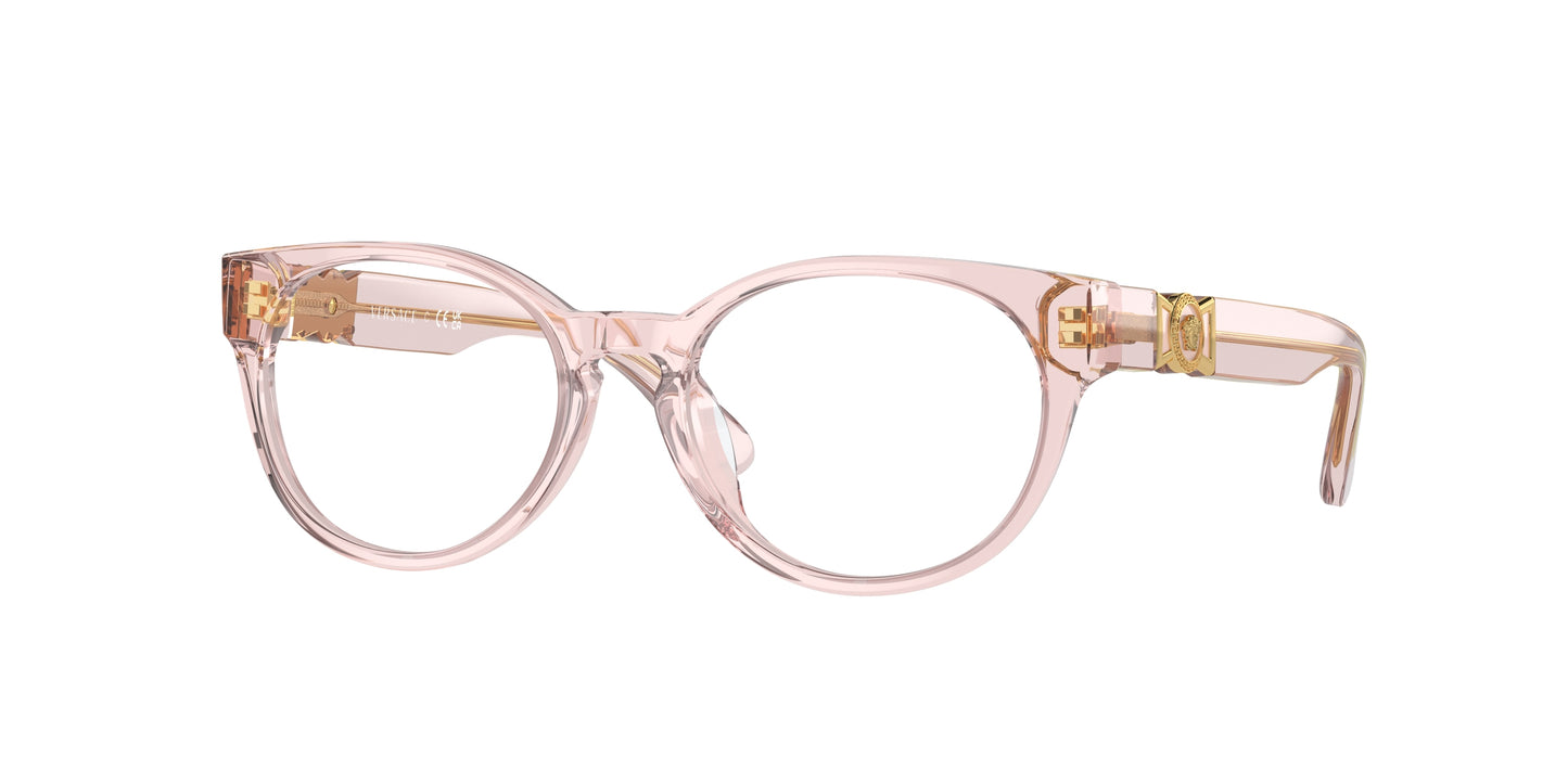 Versace Kids VK3323U Oval Eyeglasses 5441-Transparent Pink 47-130-16 - Color Map Pink
