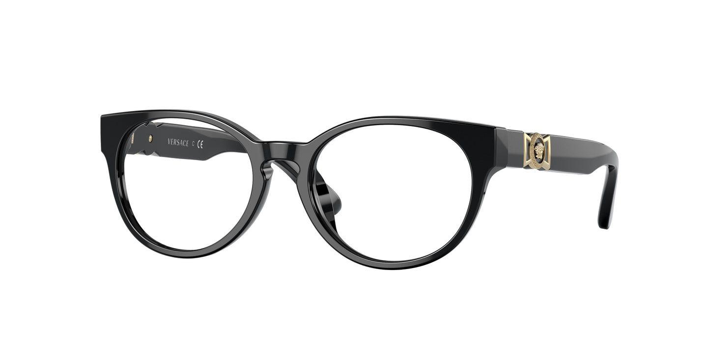 Versace Kids VK3323U Oval Eyeglasses GB1-Black 47-130-16 - Color Map Black