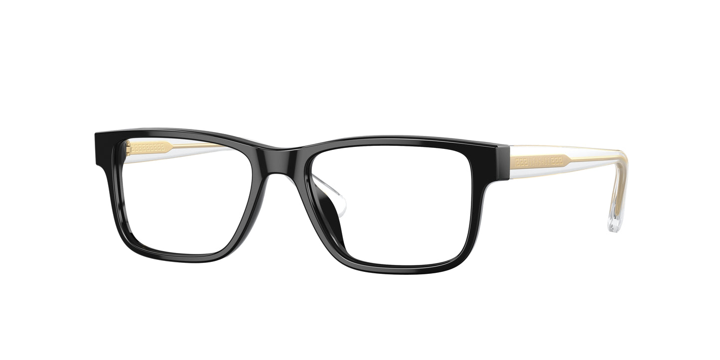 Versace Kids VK3324U Rectangle Eyeglasses GB1-Black 47-130-15 - Color Map Black