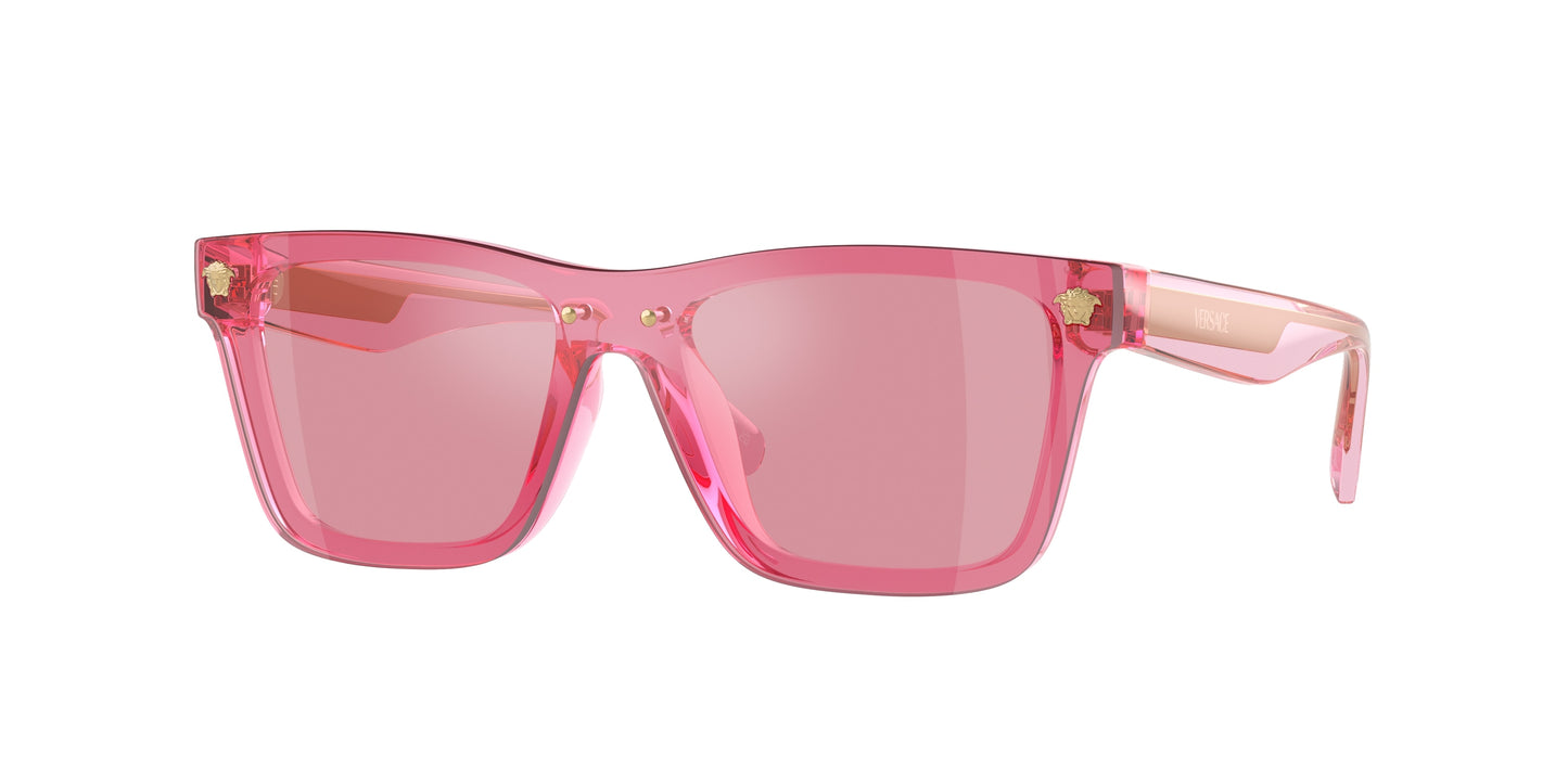 Versace Kids VK4004U Rectangle Sunglasses 53701T-Transparent Pink 28-130-128 - Color Map Pink