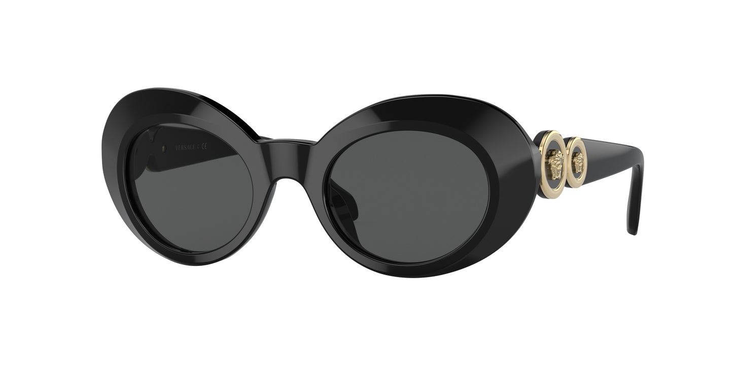 Versace Kids VK4428U Oval Sunglasses GB1/87-Black 45-130-20 - Color Map Black