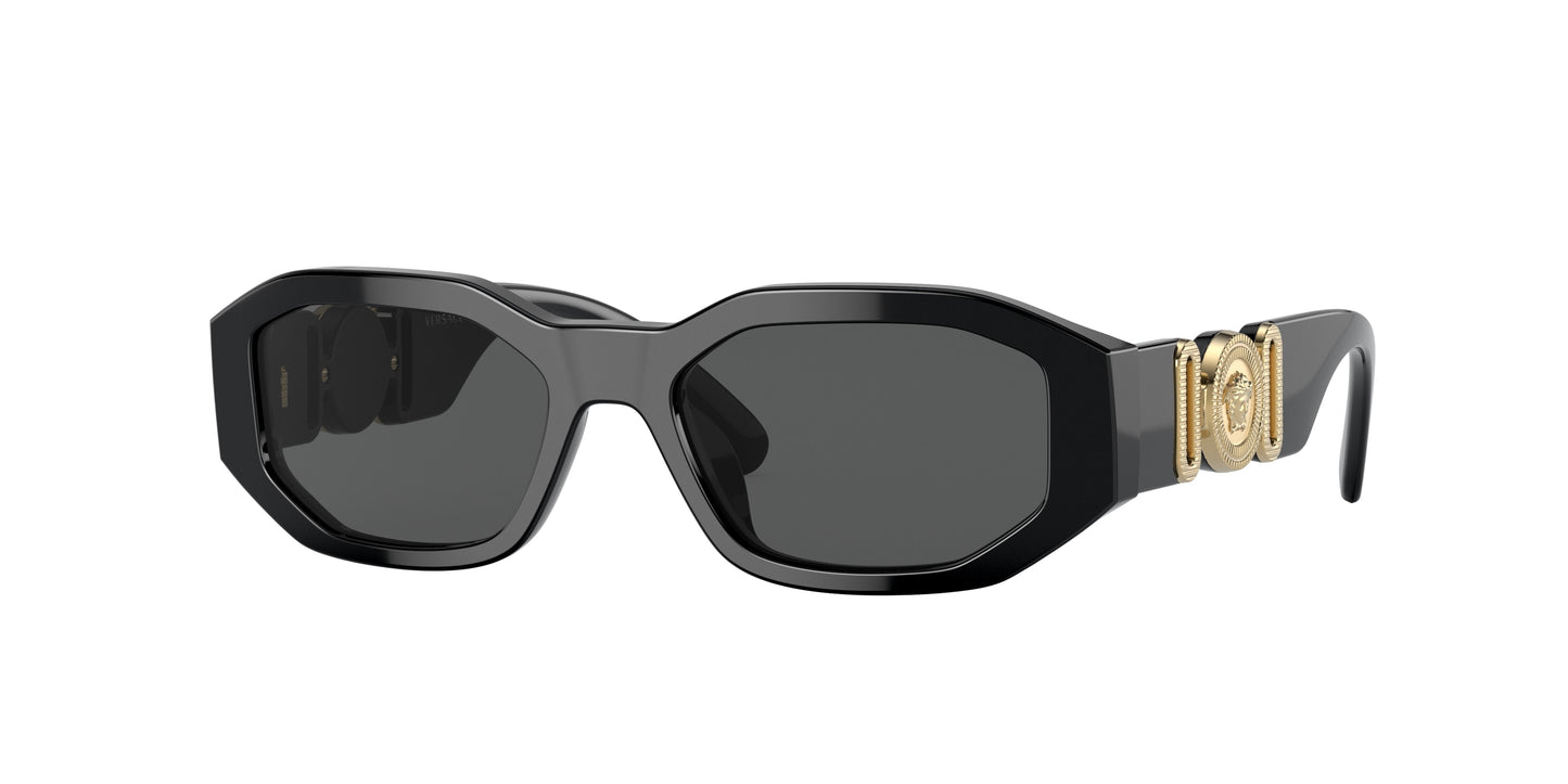 Versace Kids VK4429U Irregular Sunglasses GB1/87-Black 48-130-16 - Color Map Black