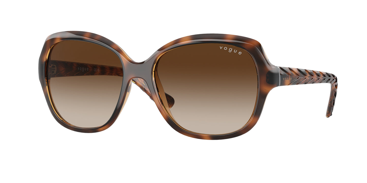 Vogue VO2871S Square Sunglasses 150813-Striped Dark Havana 56-135-16 - Color Map Brown