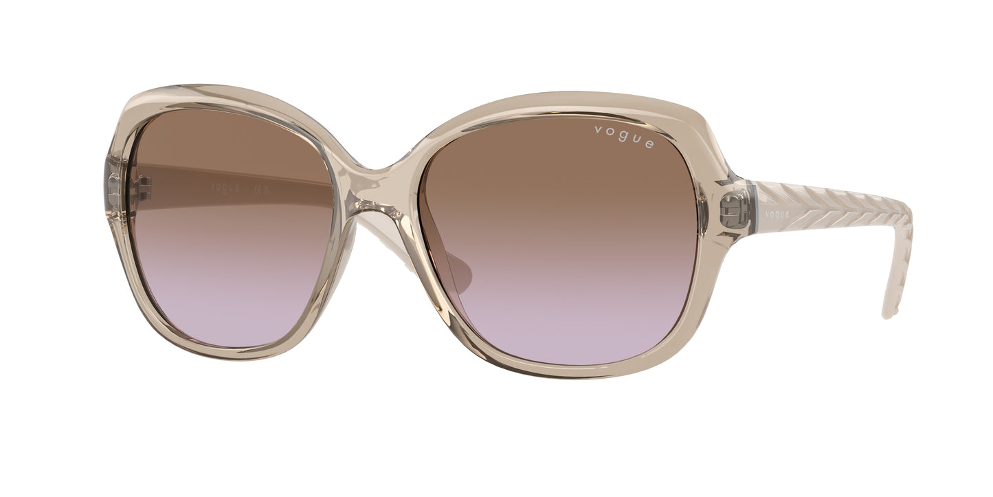 Vogue VO2871S Square Sunglasses 299068-Transparent Light Brown 56-135-16 - Color Map Brown