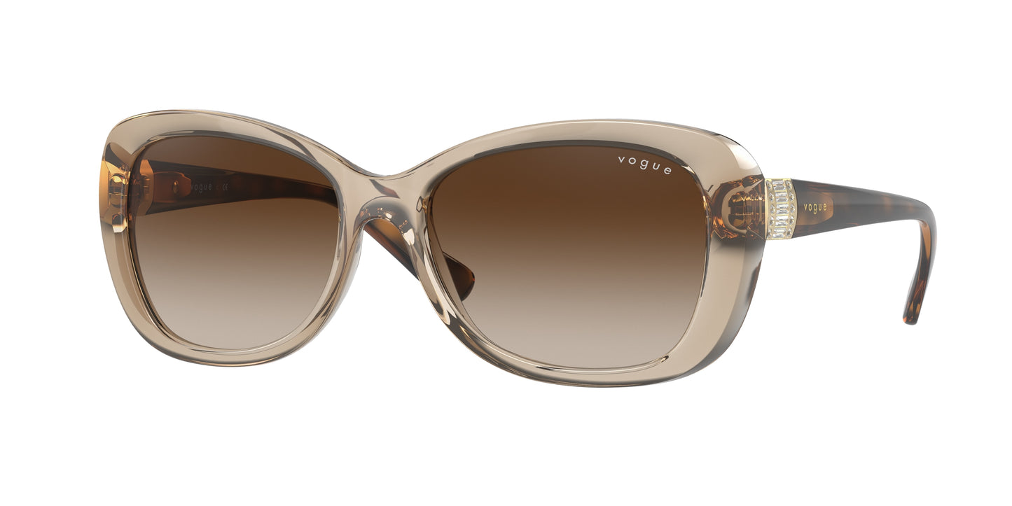 Vogue VO2943SB Butterfly Sunglasses 299013-Transparent Light Brown 55-135-17 - Color Map Brown