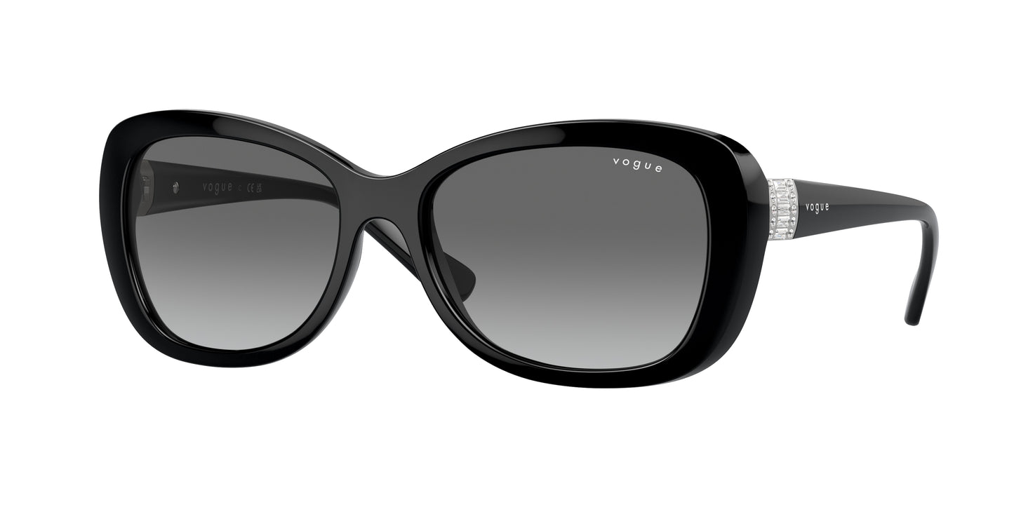 Vogue VO2943SB Butterfly Sunglasses W44/11-Black 55-135-17 - Color Map Black
