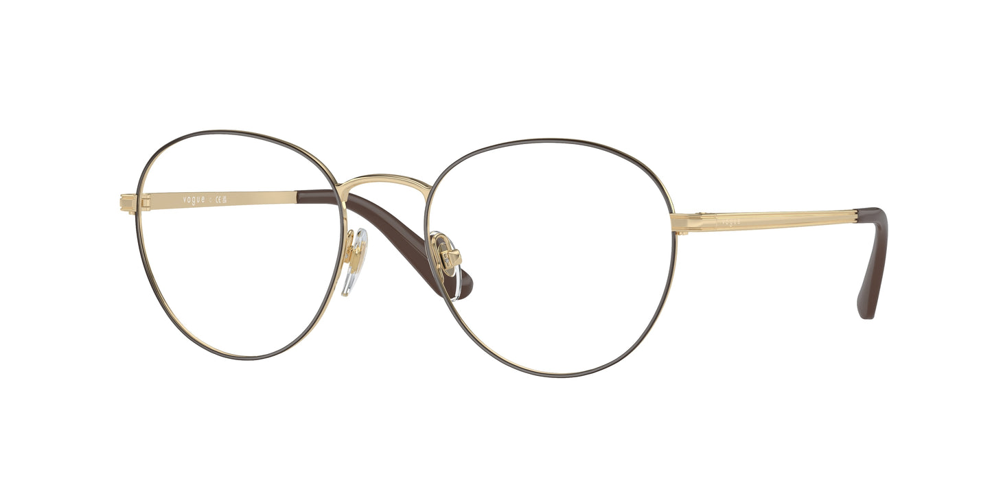 Vogue VO4024 Phantos Eyeglasses 5021-Top Brown/Pale Gold 52-135-18 - Color Map Brown