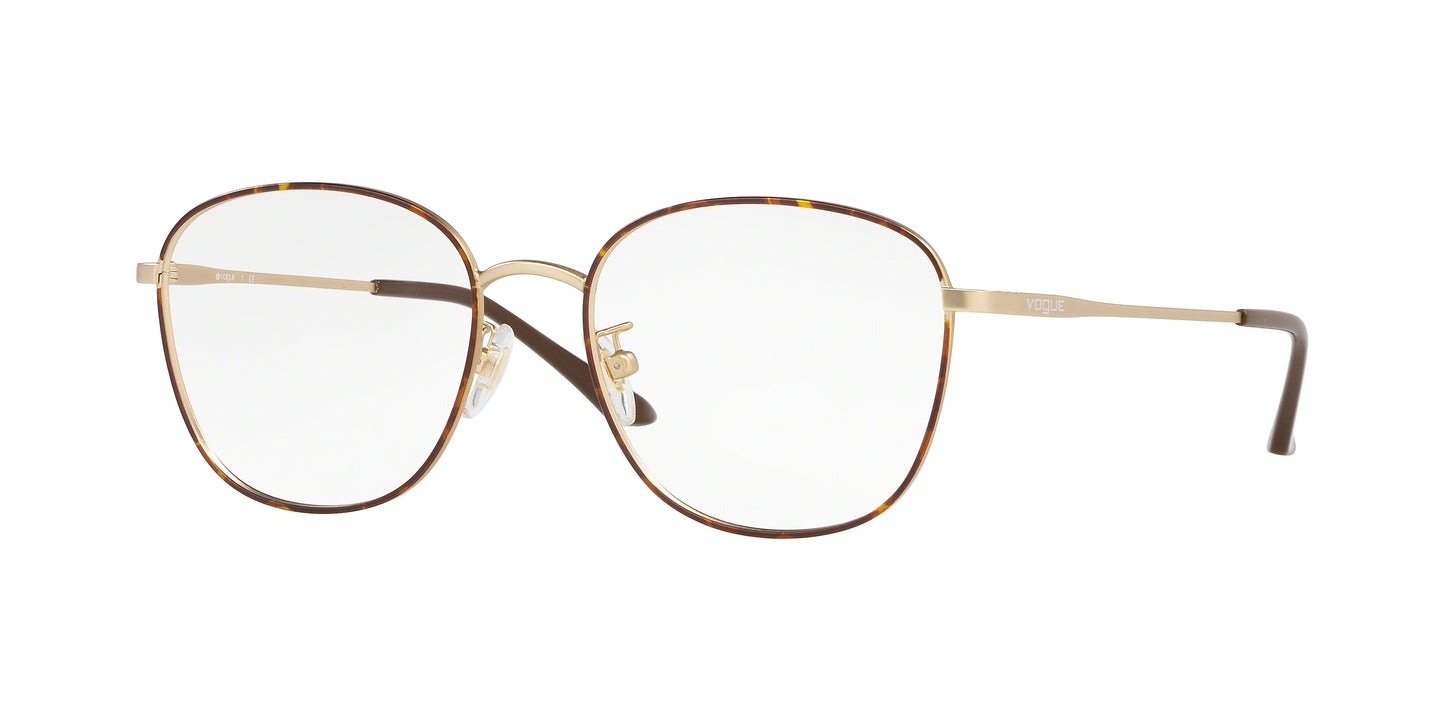 Vogue VO4124D Square Eyeglasses 5078-Top Havana/Pale Gold 52-140-17 - Color Map Brown