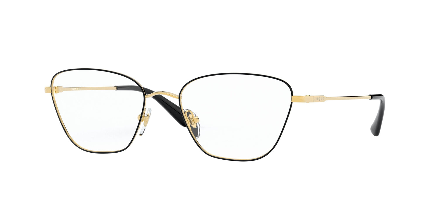 Vogue VO4163 Irregular Eyeglasses 280-Top Black/Gold 53-135-18 - Color Map Black