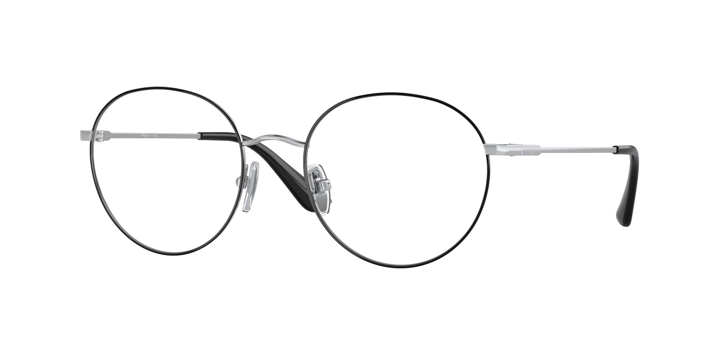 Vogue VO4177 Phantos Eyeglasses 323-Top Black/Silver 52-135-19 - Color Map Black