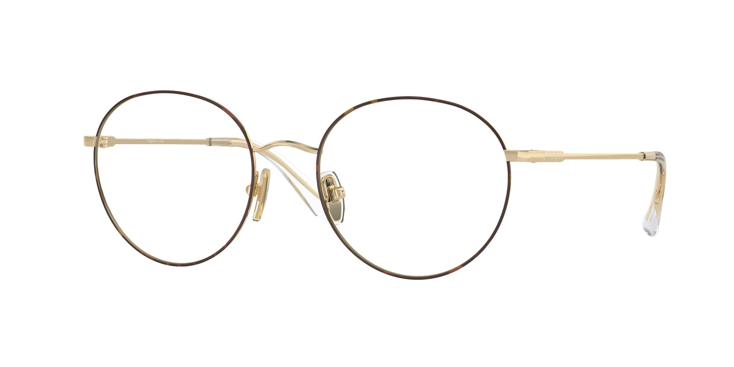 Vogue VO4177 Phantos Eyeglasses 5078-Top Havana/Pale Gold 52-135-19 - Color Map Brown