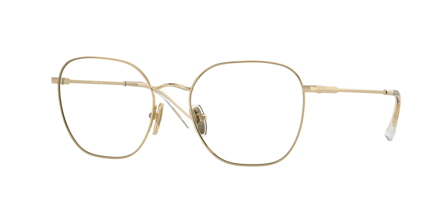 Vogue VO4178 Square Eyeglasses 848-Pale Gold 52-135-18 - Color Map Gold