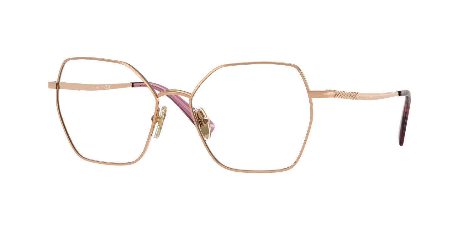 Vogue VO4196 Irregular Eyeglasses 5152-Rose Gold 53-140-16 - Color Map Gold