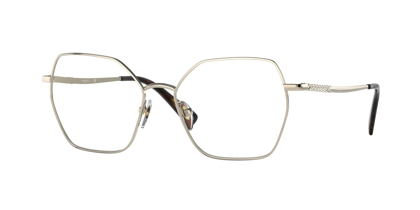 Vogue VO4196 Irregular Eyeglasses 848-Pale Gold 53-140-16 - Color Map Gold