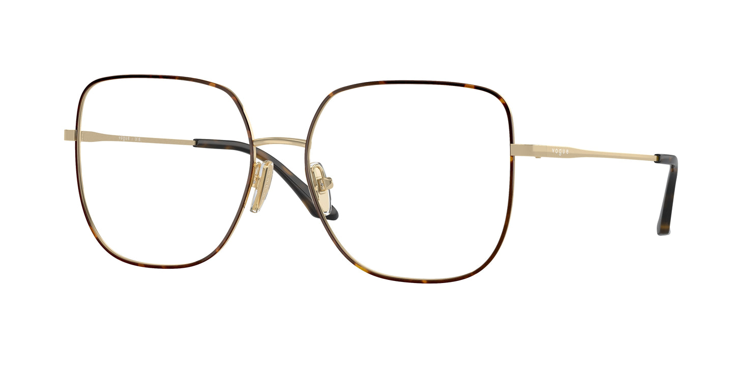 Vogue VO4238D Irregular Eyeglasses 5078-Top Havana/Pale Gold 56-145-16 - Color Map Brown
