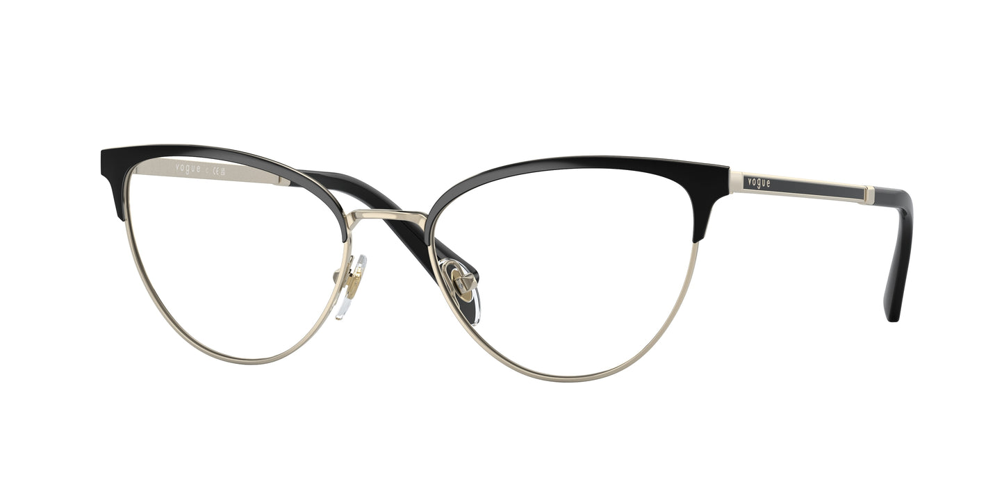 Vogue VO4250 Oval Eyeglasses 352-Top Black/Pale Gold 53-140-18 - Color Map Black