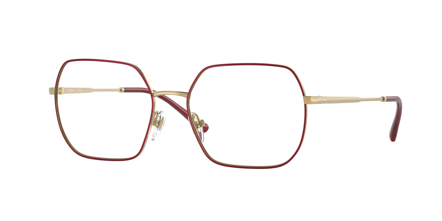 Vogue VO4253 Irregular Eyeglasses 280-Top Red/Gold 53-135-17 - Color Map Red