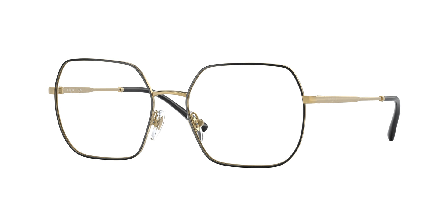 Vogue VO4253 Irregular Eyeglasses 352-Top Black/Gold 53-135-17 - Color Map Black