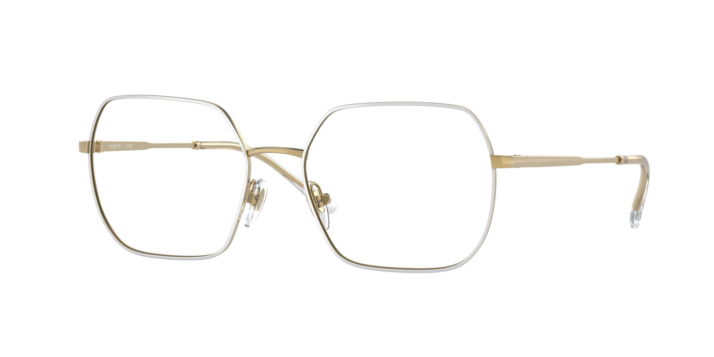 Vogue VO4253 Irregular Eyeglasses 5120-Top White/Gold 51-135-17 - Color Map White
