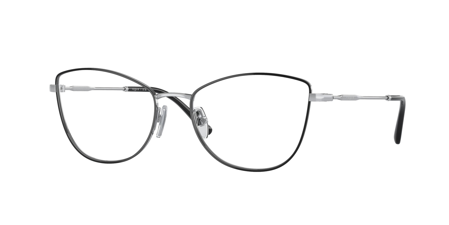 Vogue VO4273 Cat Eye Eyeglasses 323-Top Black/Silver 53-135-17 - Color Map Black
