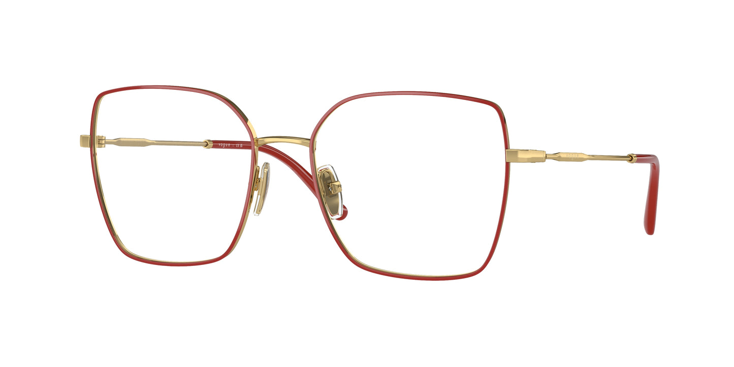 Vogue VO4274 Irregular Eyeglasses 280-Top Red/Gold 51-135-17 - Color Map Red