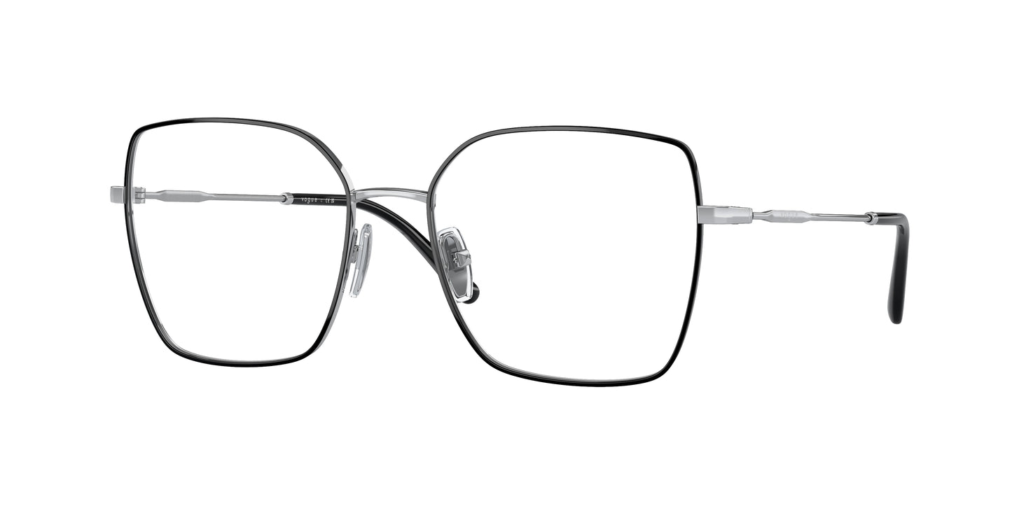 Vogue VO4274 Irregular Eyeglasses 323-Top Black/Silver 53-135-17 - Color Map Black