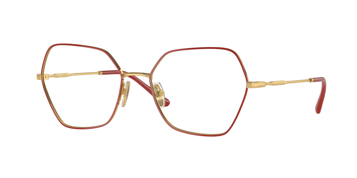 Vogue VO4281 Irregular Eyeglasses 280-Top Red/Gold 54-140-17 - Color Map Red