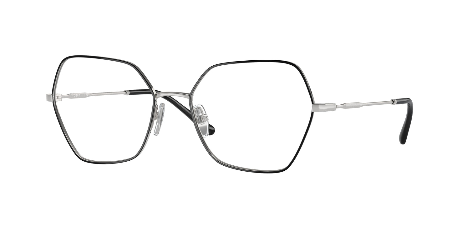 Vogue VO4281 Irregular Eyeglasses 323-Top Black/Silver 54-140-17 - Color Map Black