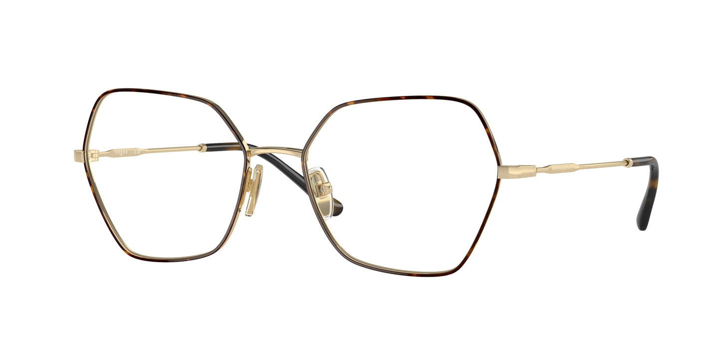 Vogue VO4281 Irregular Eyeglasses 5078-Top Havana/Pale Gold 54-140-17 - Color Map Brown