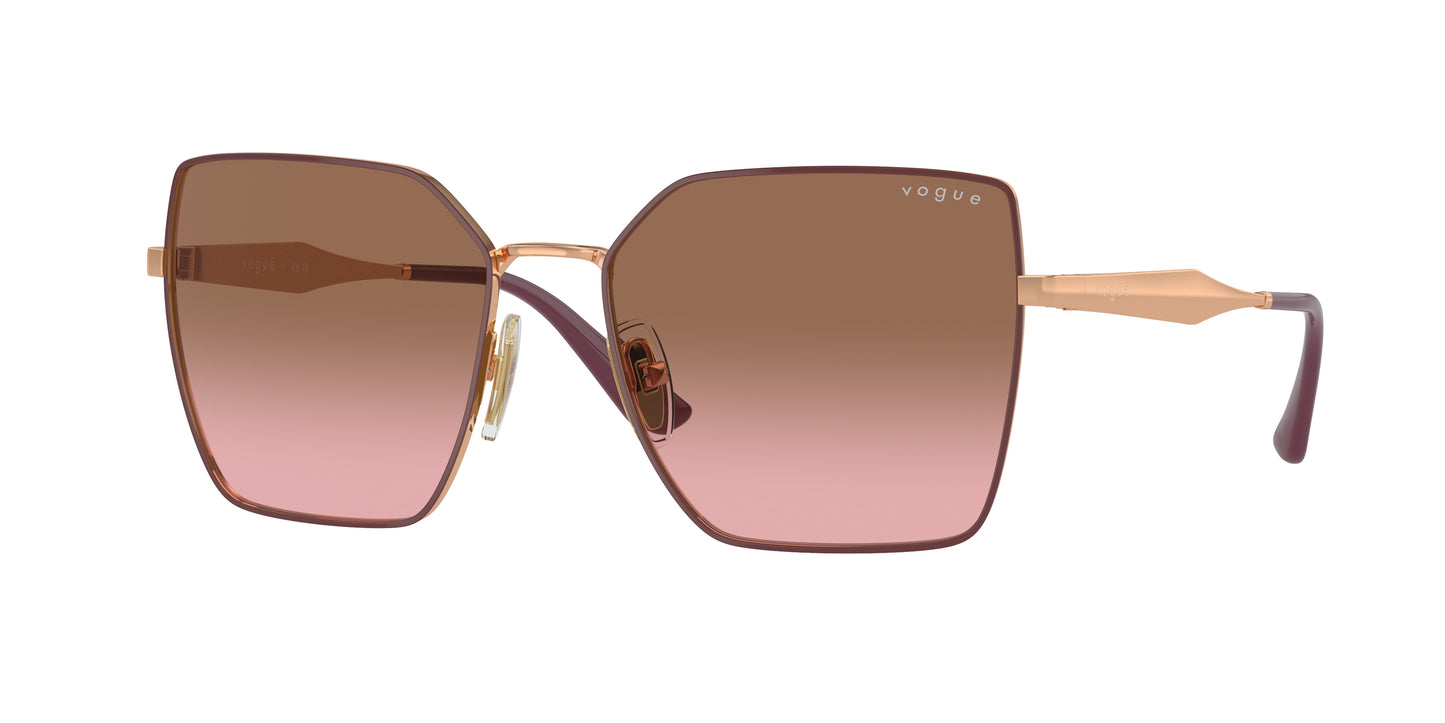 Vogue VO4284S Square Sunglasses 518214-Top Bordeaux/Rose Gold 56-140-17 - Color Map Red