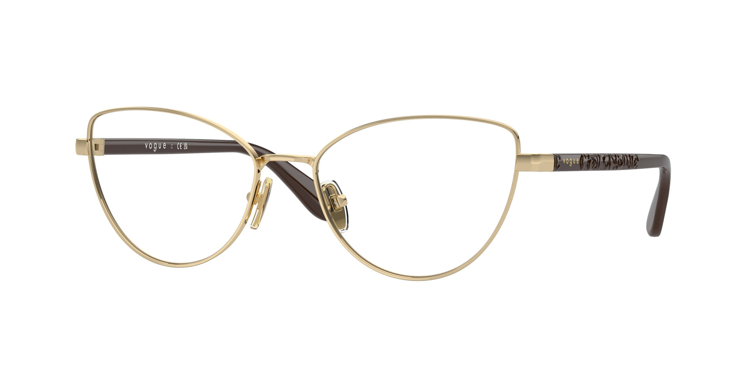 Vogue VO4285 Cat Eye Eyeglasses 848-Pale Gold 55-135-17 - Color Map Gold