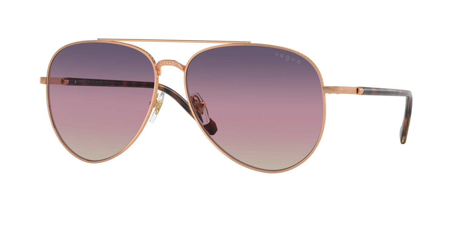 Vogue VO4290S Pilot Sunglasses 5152U6-Rose Gold 60-145-14 - Color Map Gold