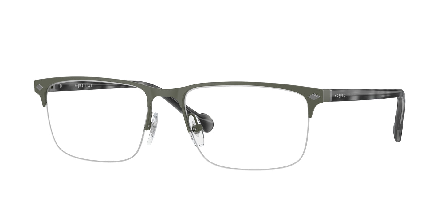 Vogue VO4292 Rectangle Eyeglasses 5188S-Matte Dark Green 56-145-17 - Color Map Green