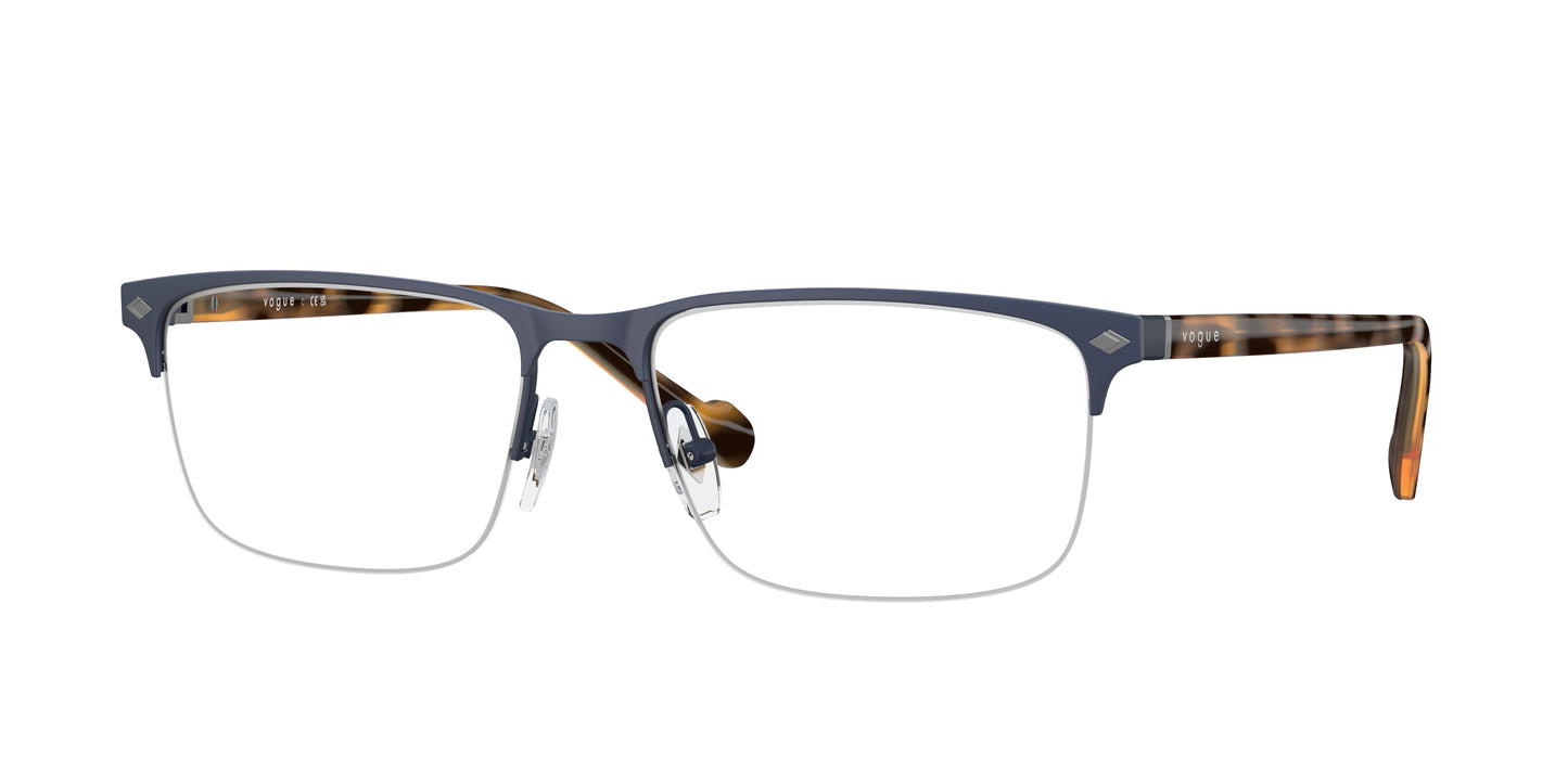 Vogue VO4292 Rectangle Eyeglasses 5189S-Matte Dark Blue 56-145-17 - Color Map Blue