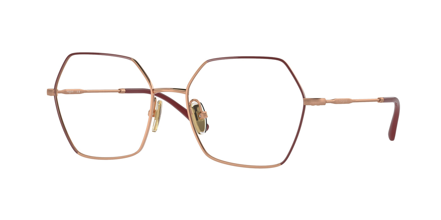 Vogue VO4297T Irregular Eyeglasses 5194-Top Bordeaux/Rose Gold 53-140-17 - Color Map Red