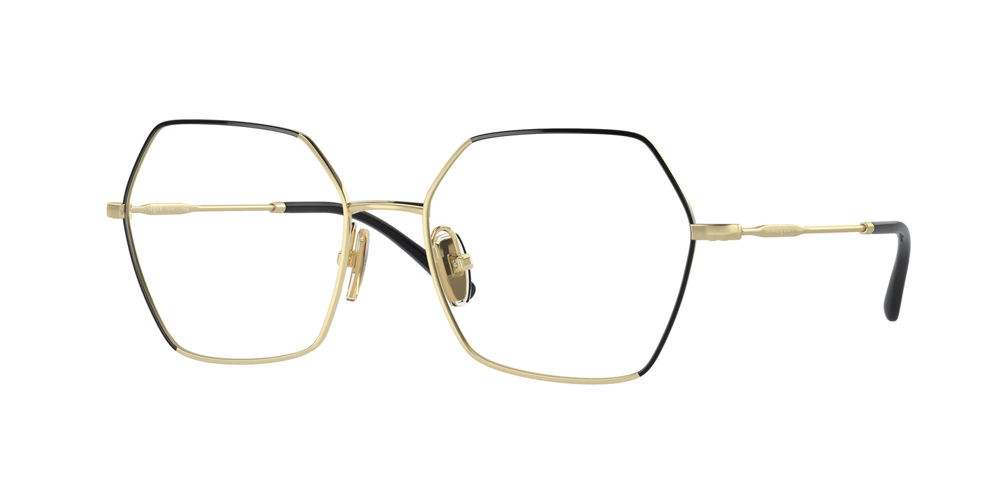 Vogue VO4297T Irregular Eyeglasses 5195-Top Black/Light Gold 53-140-17 - Color Map Black