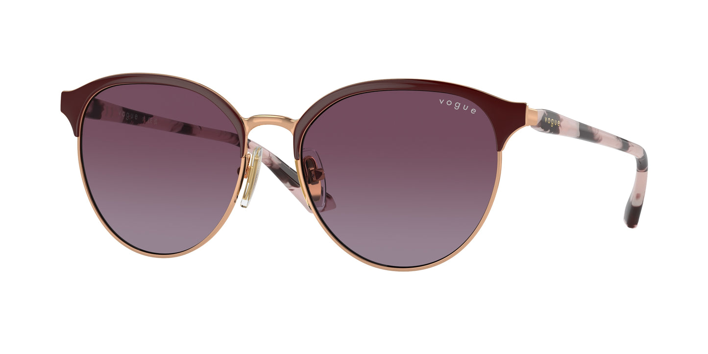 Vogue VO4303S Irregular Sunglasses 51708H-Top Bordeaux/Rose Gold 56-140-17 - Color Map Red