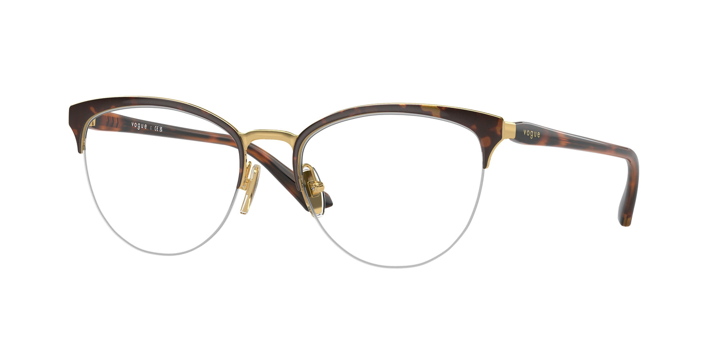 Vogue VO4304 Oval Eyeglasses 5078-Top Havana/Gold 53-140-18 - Color Map Brown