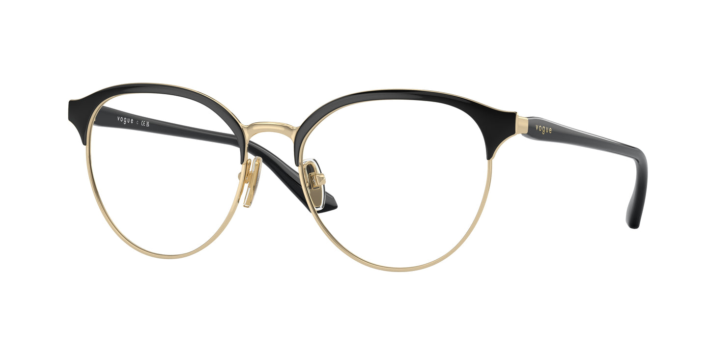 Vogue VO4305 Phantos Eyeglasses 352-Top Black/Pale Gold 53-140-17 - Color Map Black