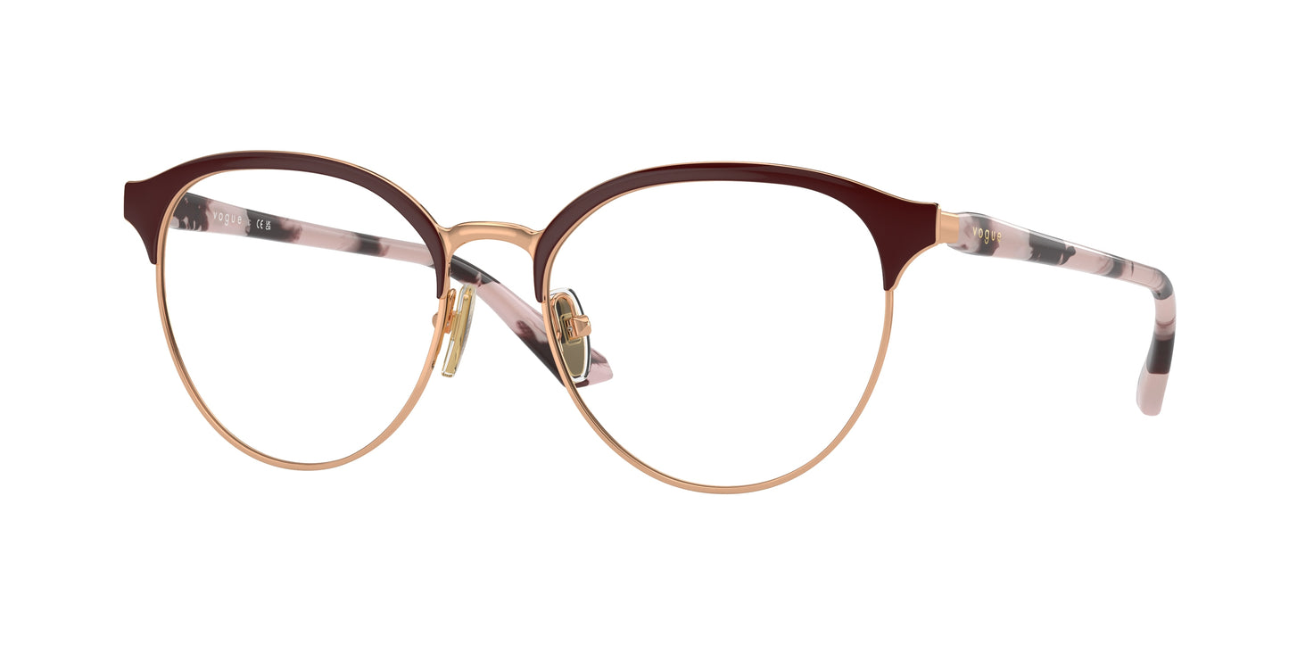 Vogue VO4305 Phantos Eyeglasses 5170-Top Bordeaux/Rose Gold 53-140-17 - Color Map Red