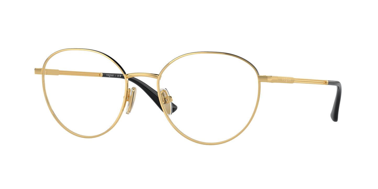 Vogue VO4306 Round Eyeglasses 280-Gold/Top Black 53-140-18 - Color Map Gold