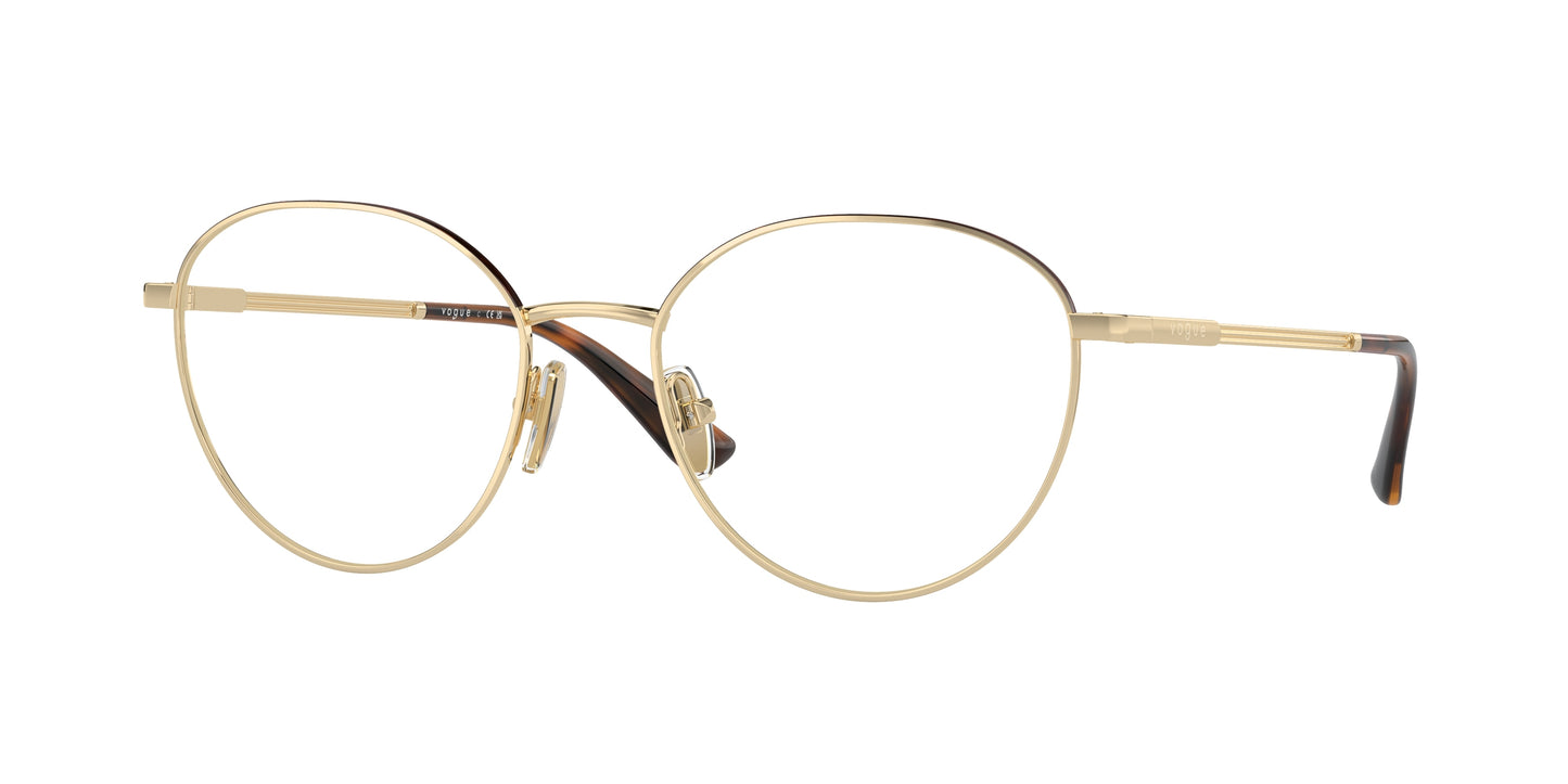 Vogue VO4306 Round Eyeglasses 848-Pale Gold/Top Havana 53-140-18 - Color Map Gold
