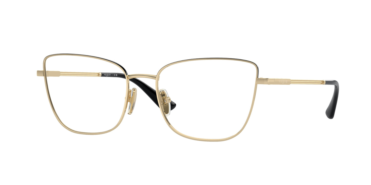 Vogue VO4307 Butterfly Eyeglasses 848-Pale Gold/Top Black 54-140-17 - Color Map Gold